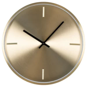 Nordic Living Zlaté kovové nástěnné hodiny Itan ø30 cm