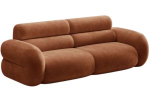 Micadoni Terakotově oranžová trojmístná pohovka Neo 220 cm