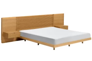 Kave Home Dubová postel Norlen 180 x 200 cm s nočními stolky