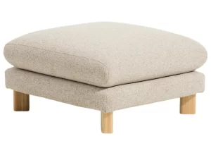 Kave Home Béžová podnožka Vera 80 x 80 cm s dubovou podnoží